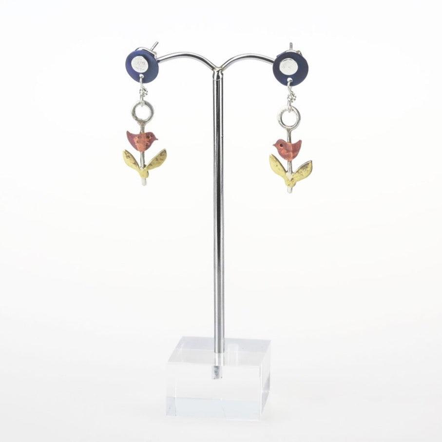 Bird and Leaf Studs - The Nancy Smillie Shop - Art, Jewellery & Designer Gifts Glasgow