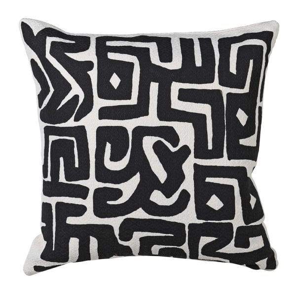 Black Aztec Cushion - The Nancy Smillie Shop - Art, Jewellery & Designer Gifts Glasgow