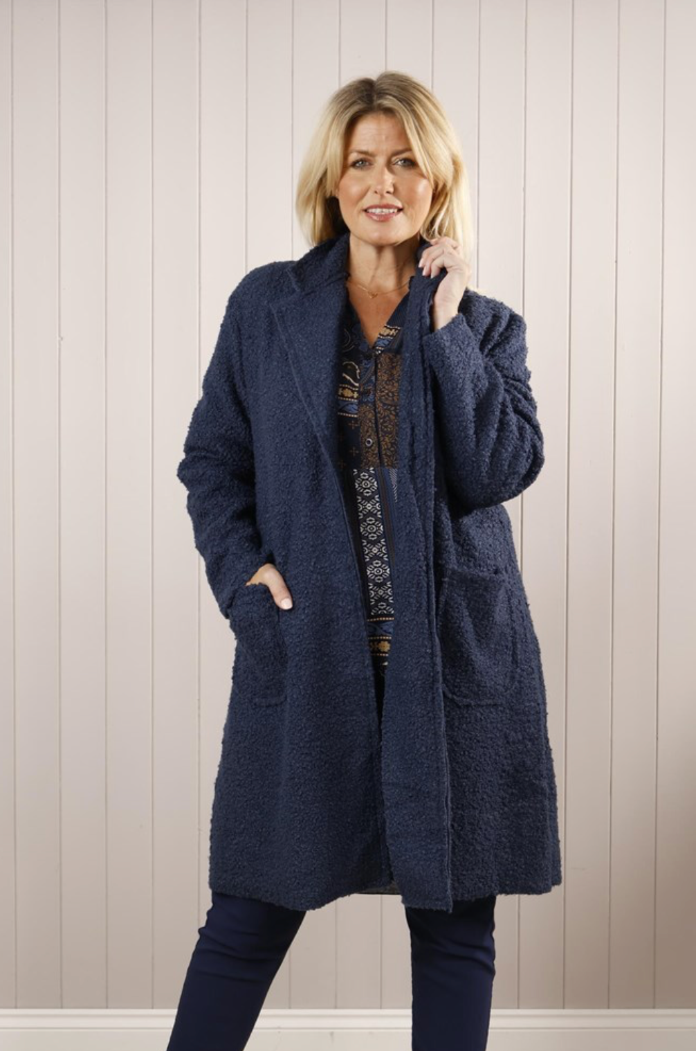 Black Boucle one Button Coat - Clothing - Scotland