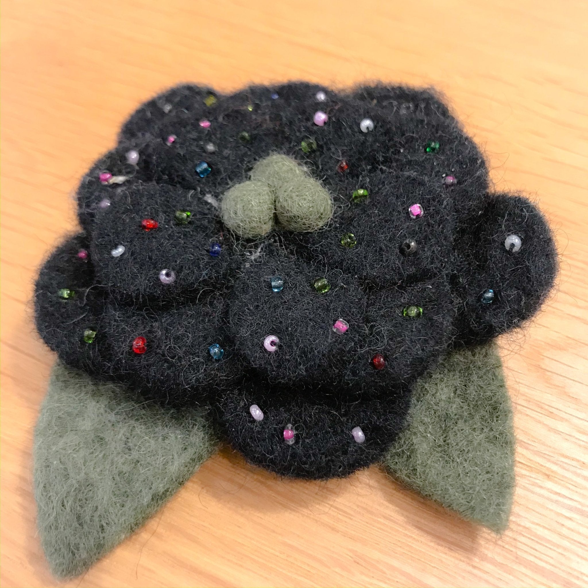 Black Flower Brooch - The Nancy Smillie Shop - Art, Jewellery & Designer Gifts Glasgow