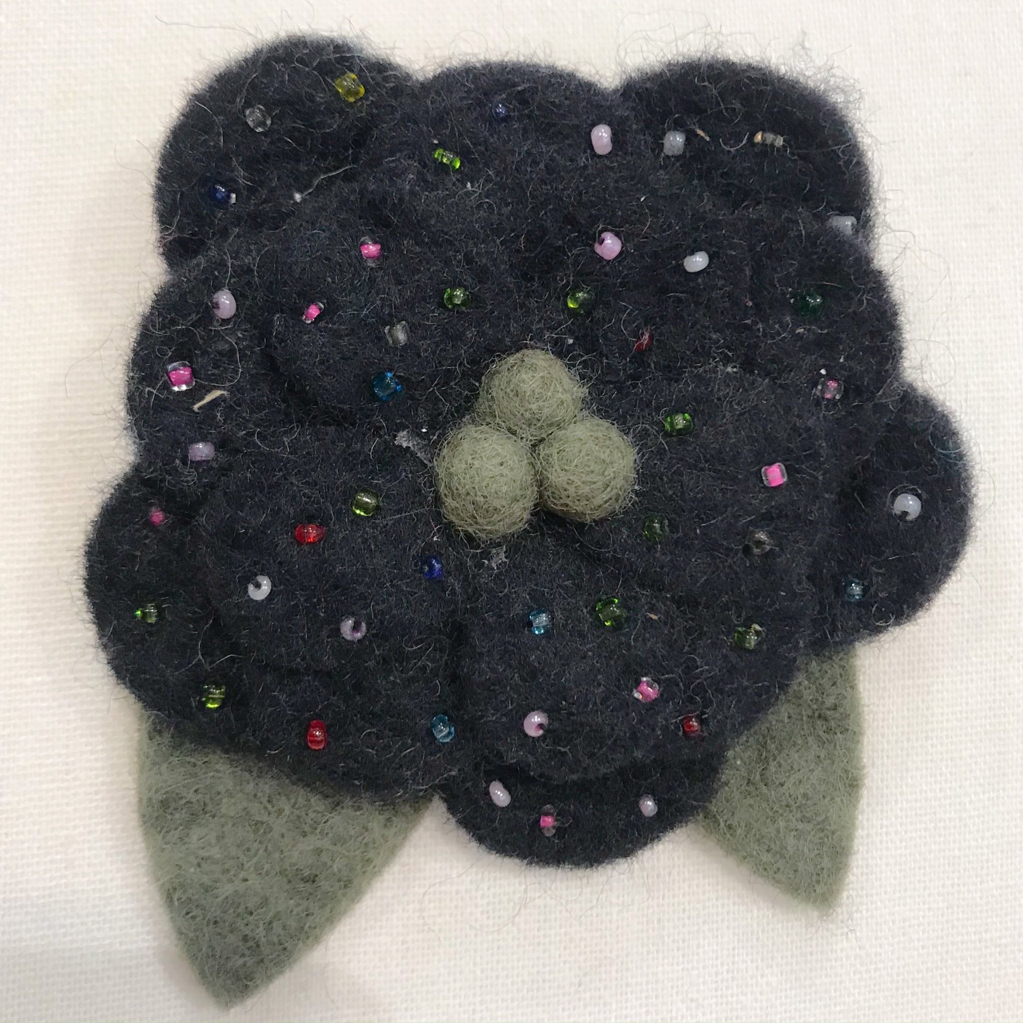 Black Flower Brooch - The Nancy Smillie Shop - Art, Jewellery & Designer Gifts Glasgow