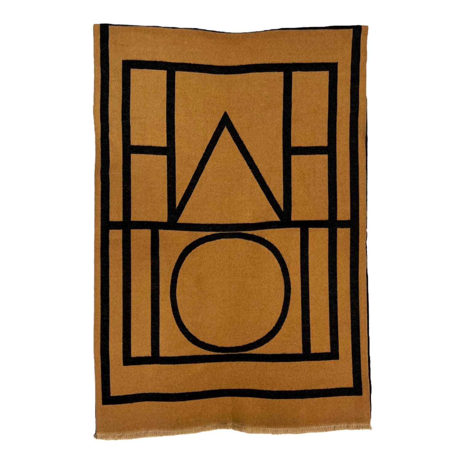 Black Geometric print cashmere blend winter scarf: - Scarves! - Scotland