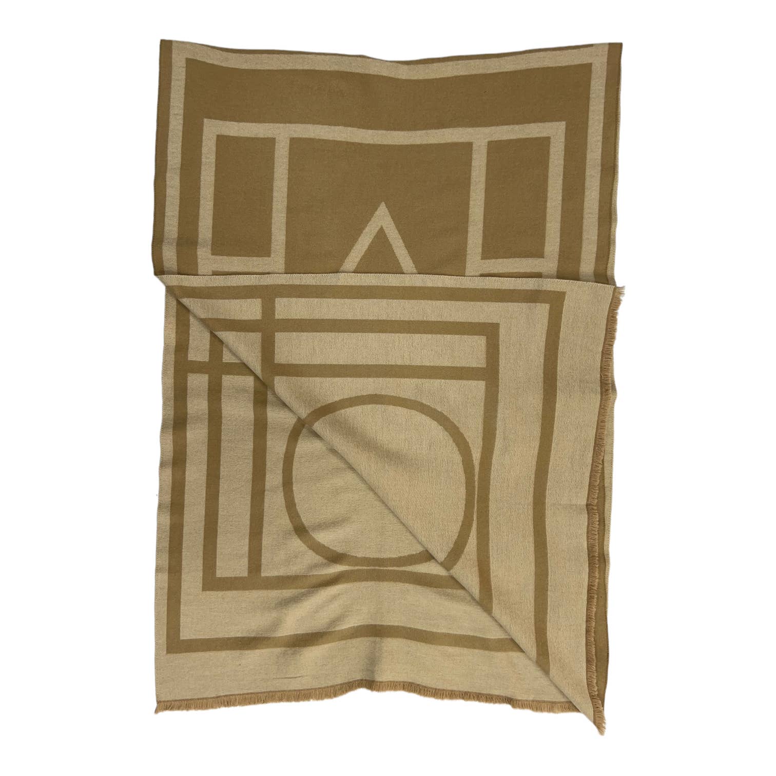 Black Geometric print cashmere blend winter scarf: - Scarves! - Scotland