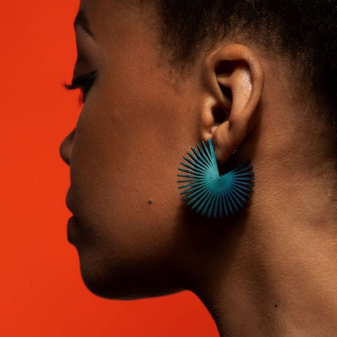 Black Midi Wheel Earrings - The Nancy Smillie Shop - Art, Jewellery & Designer Gifts Glasgow