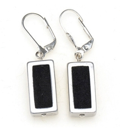 Black Rectangular Felt Earrings | The Nancy Smillie Shop - Art, Jewellery & Designer Gifts Glasgow Scotland