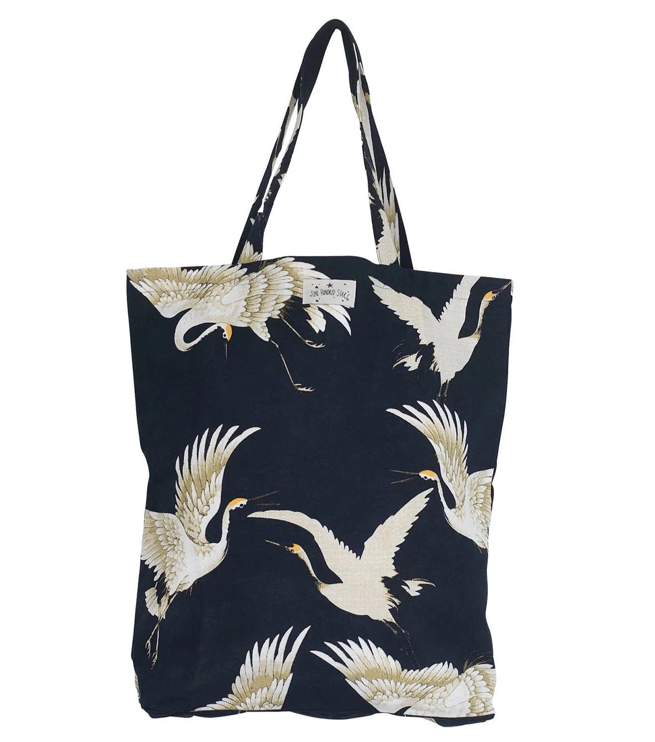 Black Stork Canvas Bag - The Nancy Smillie Shop - Art, Jewellery & Designer Gifts Glasgow