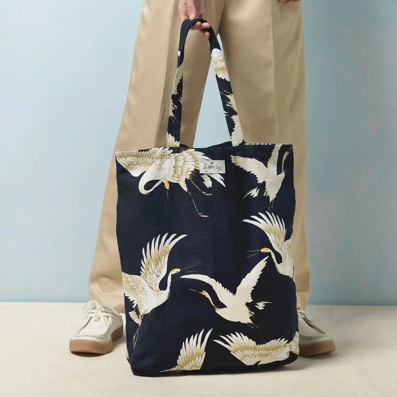 Black Stork Canvas Bag - The Nancy Smillie Shop - Art, Jewellery & Designer Gifts Glasgow