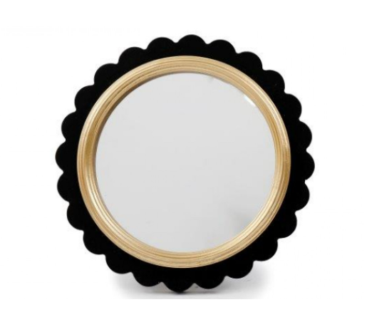 Wavy Edge Black and Gold Mirror