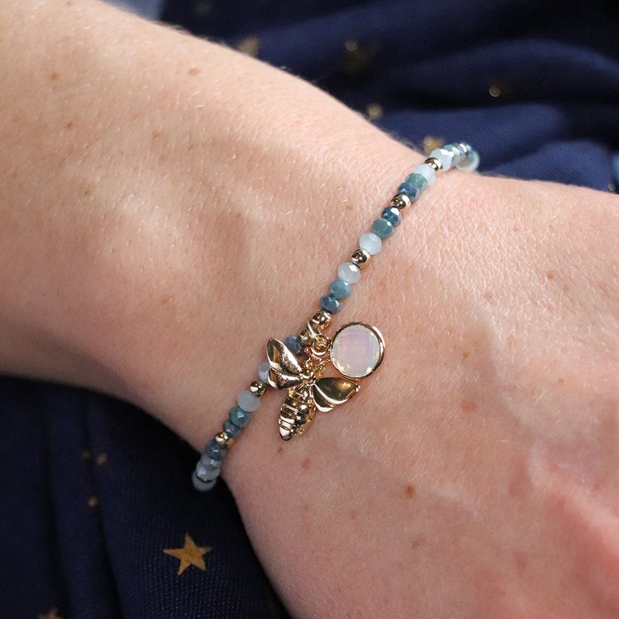 Blue Bee Bracelet - The Nancy Smillie Shop - Art, Jewellery & Designer Gifts Glasgow