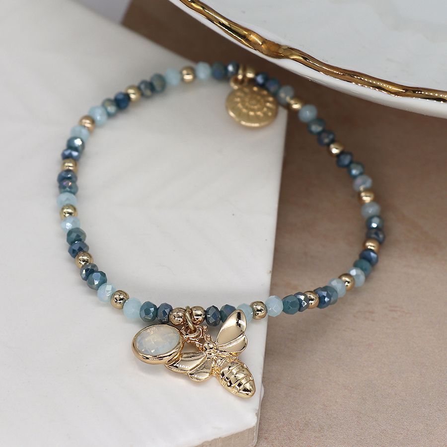 Blue Bee Bracelet - The Nancy Smillie Shop - Art, Jewellery & Designer Gifts Glasgow