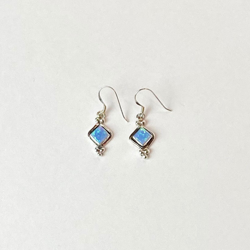 Blue Diamond Opal Earrings - The Nancy Smillie Shop - Art, Jewellery & Designer Gifts Glasgow