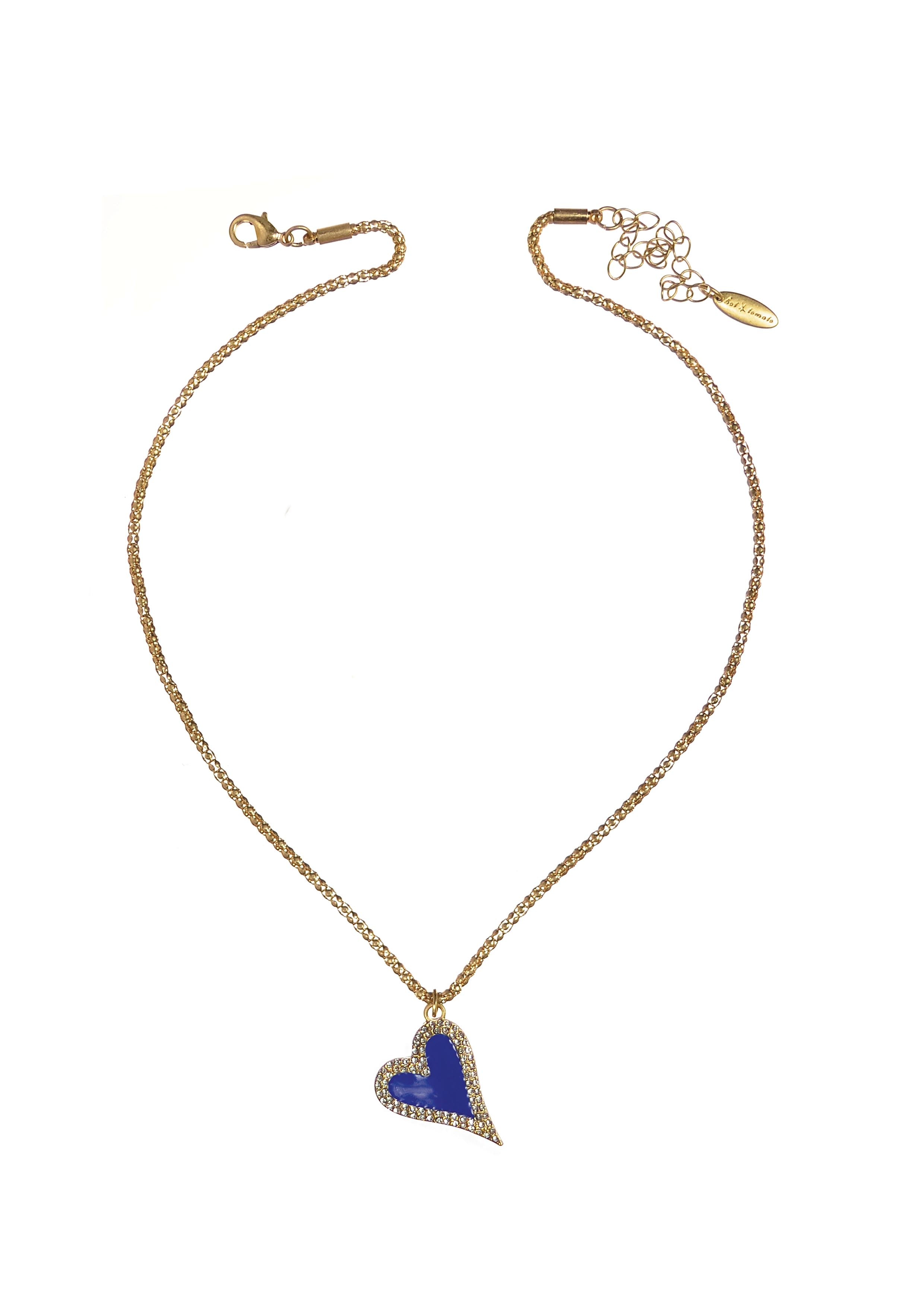 Blue Enamel Heart Necklace - The Nancy Smillie Shop - Art, Jewellery & Designer Gifts Glasgow
