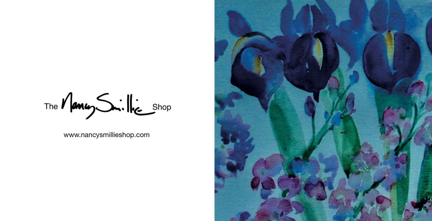 Blue Iris Pack of 4 Cards - The Nancy Smillie Shop - Art, Jewellery & Designer Gifts Glasgow