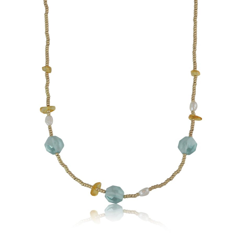 Blue Isla Stone Necklace - The Nancy Smillie Shop - Art, Jewellery & Designer Gifts Glasgow