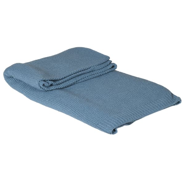 Blue Knitted Throw - The Nancy Smillie Shop - Art, Jewellery & Designer Gifts Glasgow