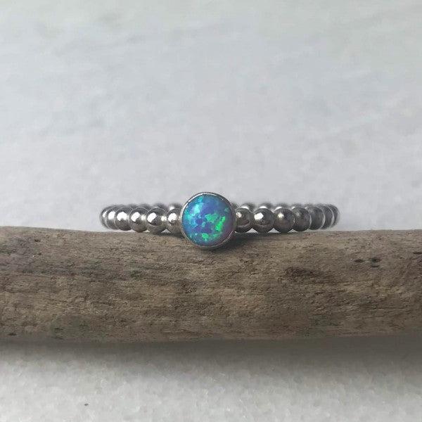 Blue Opal Beaded Ring - The Nancy Smillie Shop - Art, Jewellery & Designer Gifts Glasgow