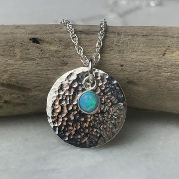 Blue Opal Disc Pendant - The Nancy Smillie Shop - Art, Jewellery & Designer Gifts Glasgow