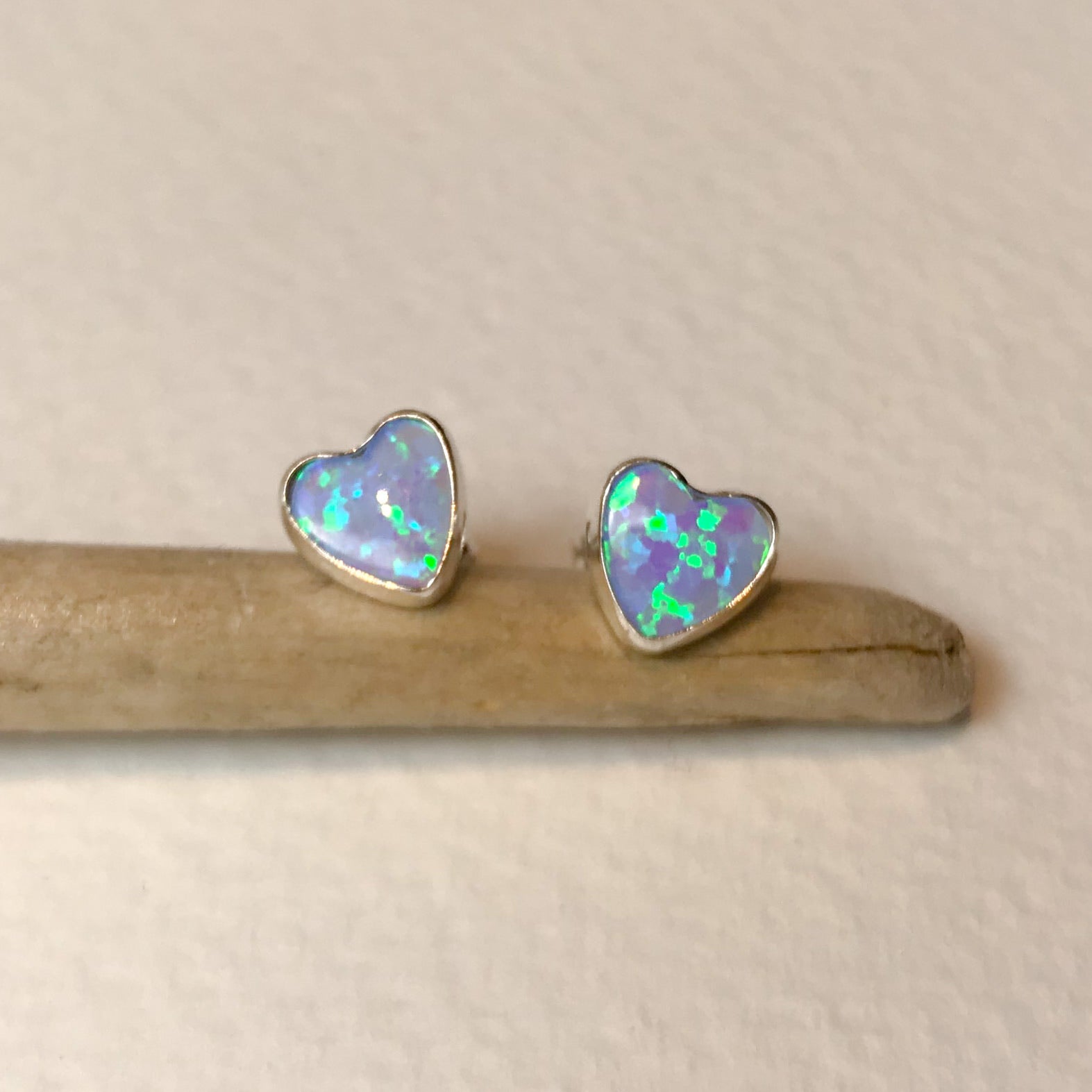 Blue Opal Heart Earrings - The Nancy Smillie Shop - Art, Jewellery & Designer Gifts Glasgow