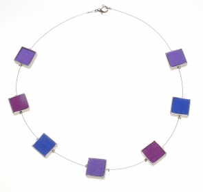 Blue & Purple Felt Square Necklace - The Nancy Smillie Shop - Art, Jewellery & Designer Gifts Glasgow