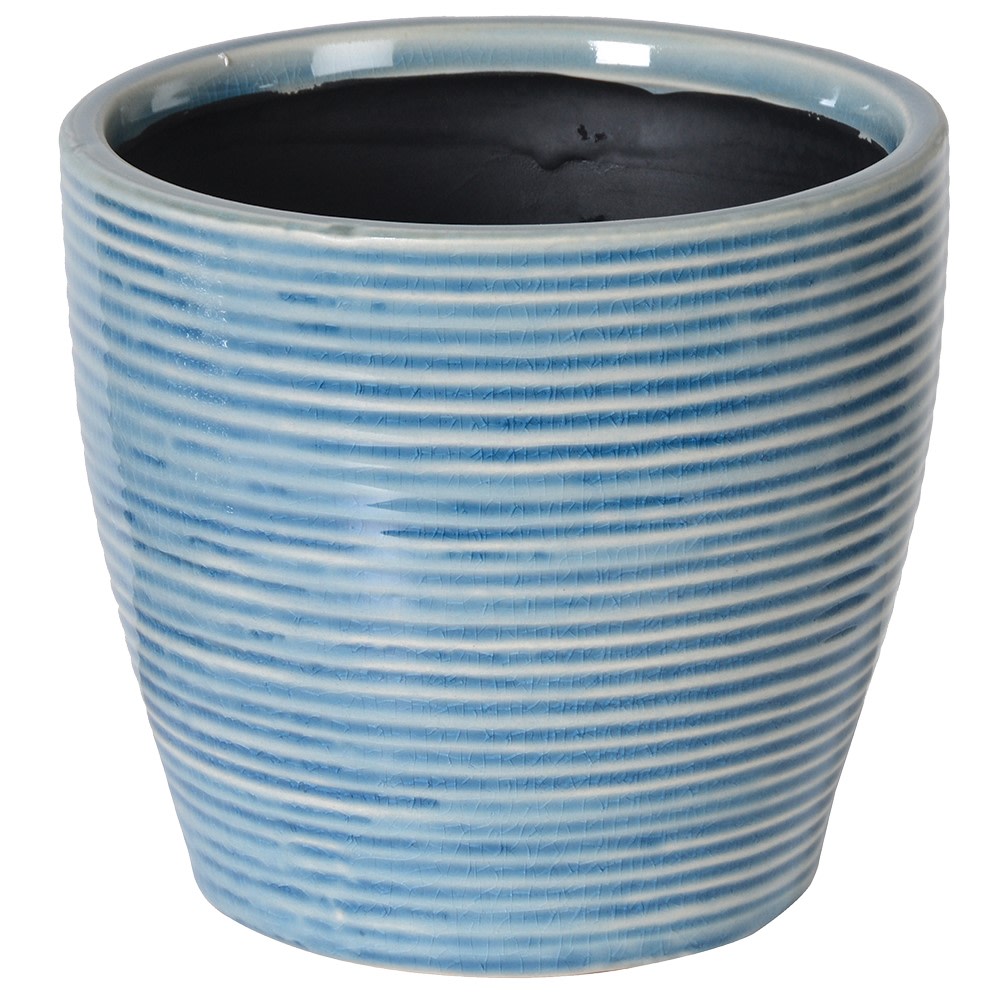 Blue Wash Ribbed Pot - The Nancy Smillie Shop - Art, Jewellery & Designer Gifts Glasgow