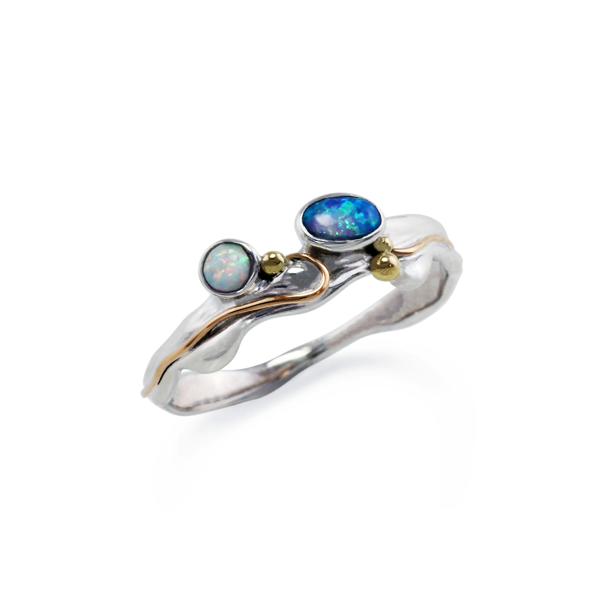 Blue & White Opalite Ring - The Nancy Smillie Shop - Art, Jewellery & Designer Gifts Glasgow