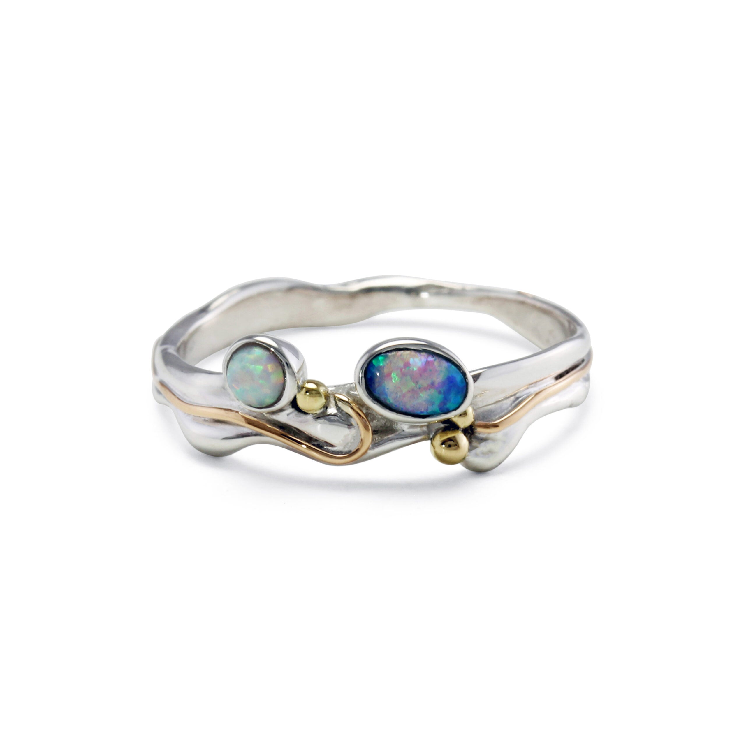 Blue & White Opalite Ring - The Nancy Smillie Shop - Art, Jewellery & Designer Gifts Glasgow