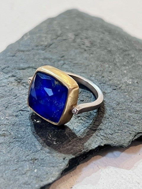 Anillo Lapislázuli Cuadrado