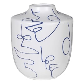 Blue face ceramic vase