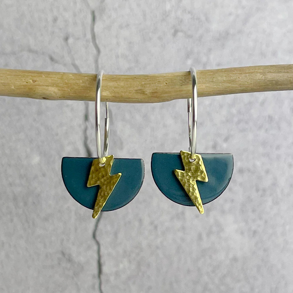 Blue Grey Lightening Hoops