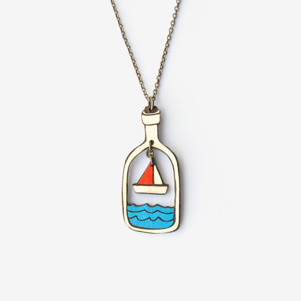 Boat In A Bottle Necklace - The Nancy Smillie Shop - Art, Jewellery & Designer Gifts Glasgow