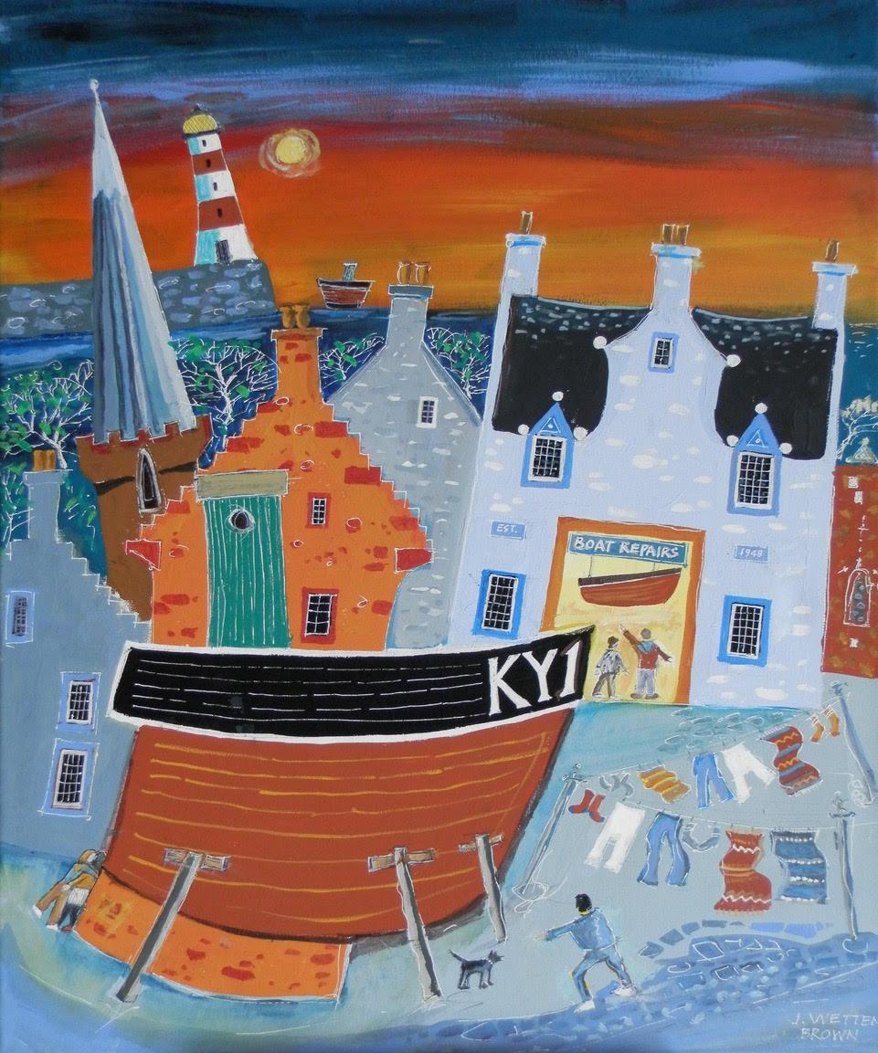 Boat Repairs and Washing Day - The Nancy Smillie Shop - Art, Jewellery & Designer Gifts Glasgow
