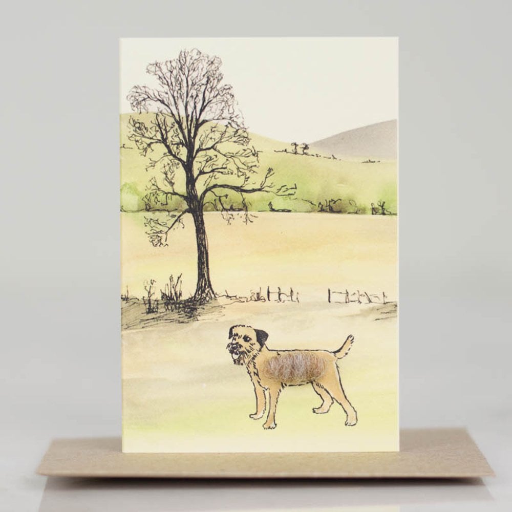 Border Terrier & Tree Card - The Nancy Smillie Shop - Art, Jewellery & Designer Gifts Glasgow