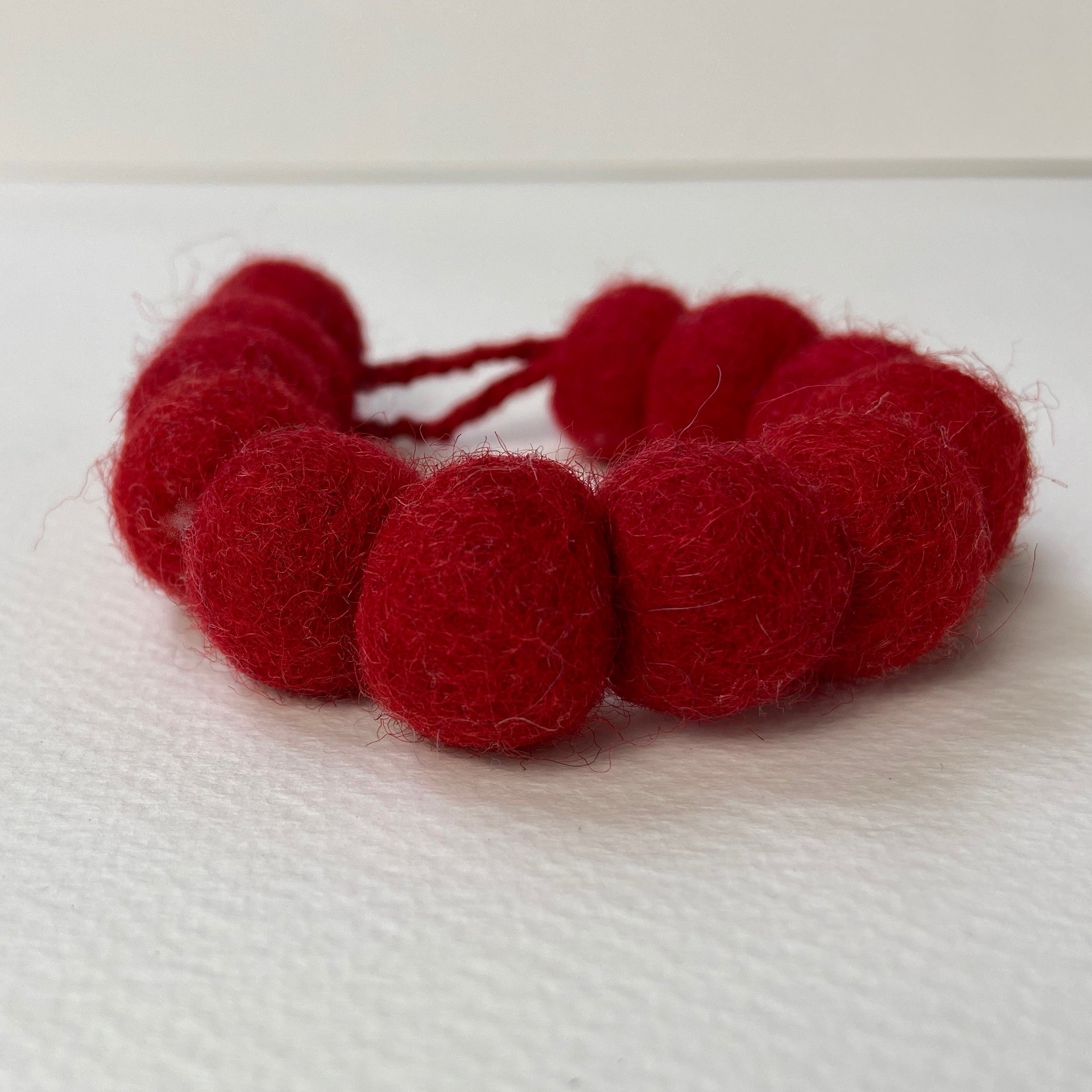 Bracelet of Red Felt Balls - The Nancy Smillie Shop - Art, Jewellery & Designer Gifts Glasgow
