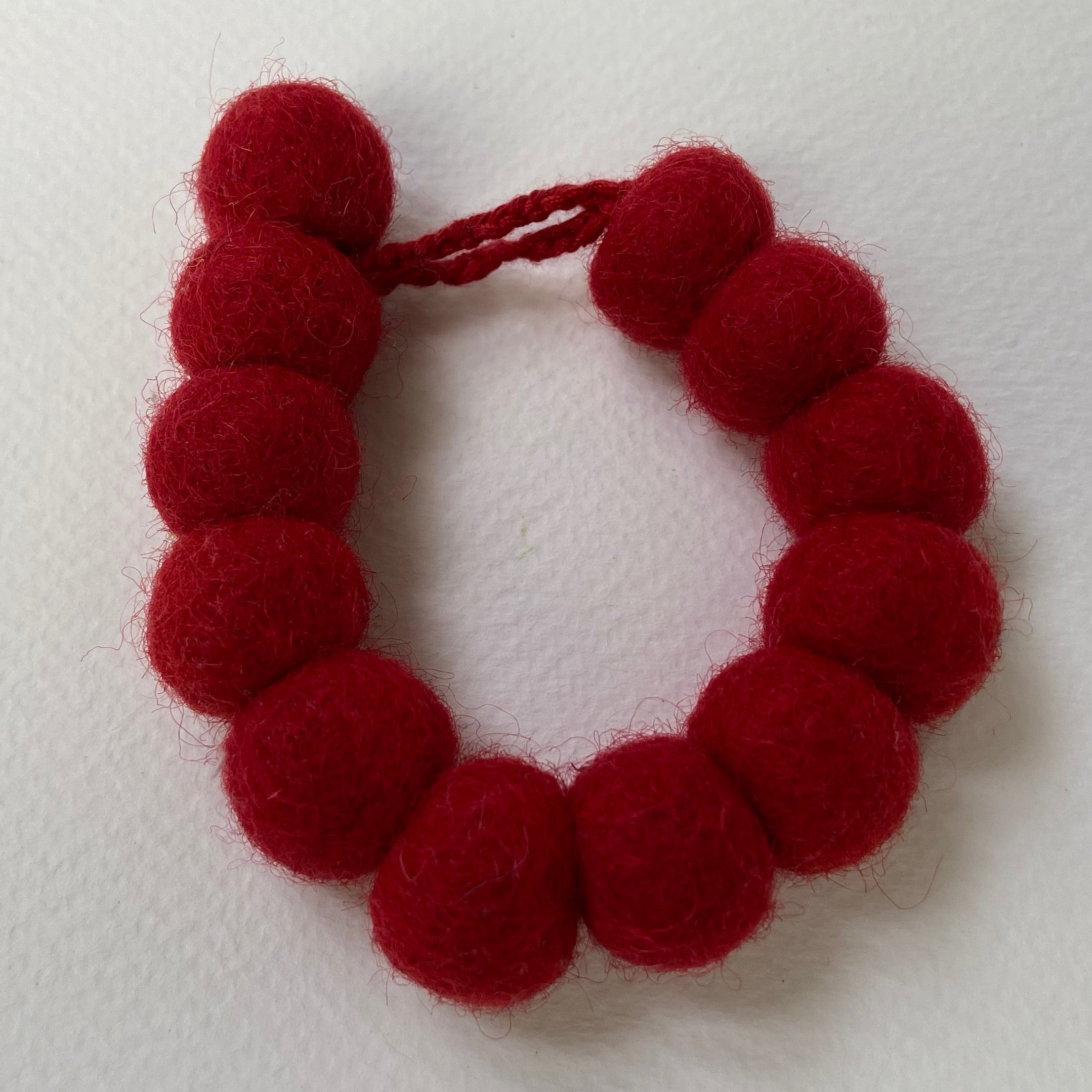 Bracelet of Red Felt Balls - The Nancy Smillie Shop - Art, Jewellery & Designer Gifts Glasgow