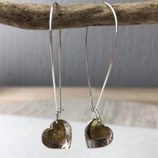 Brass Heart Earrings - The Nancy Smillie Shop - Art, Jewellery & Designer Gifts Glasgow