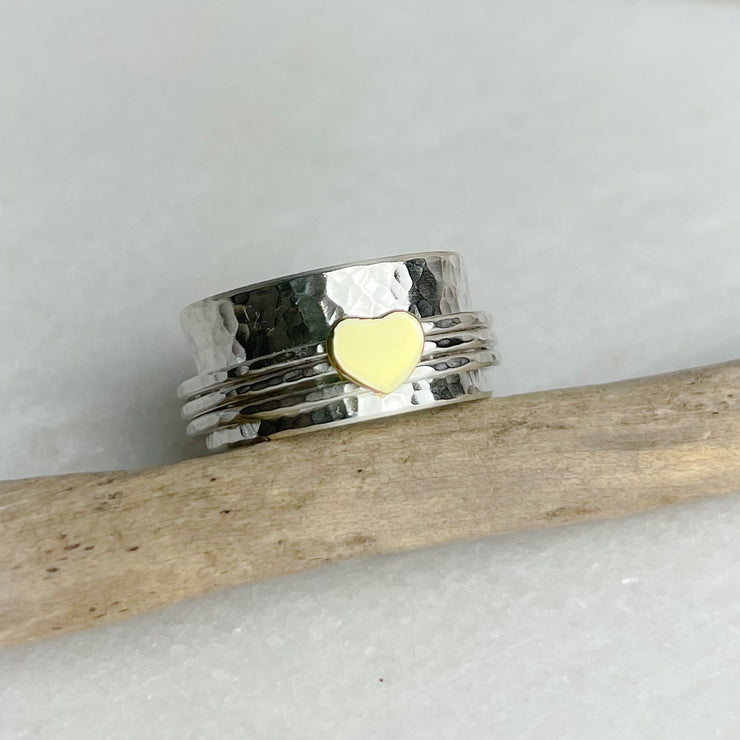 Brass Heart Spinning Ring - The Nancy Smillie Shop - Art, Jewellery & Designer Gifts Glasgow