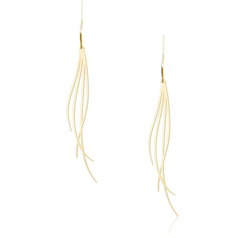 Breeze Earrings Gold Clip On - The Nancy Smillie Shop - Art, Jewellery & Designer Gifts Glasgow
