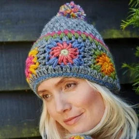 Bright Woodstock Crochet Beanie - The Nancy Smillie Shop - Art, Jewellery & Designer Gifts Glasgow