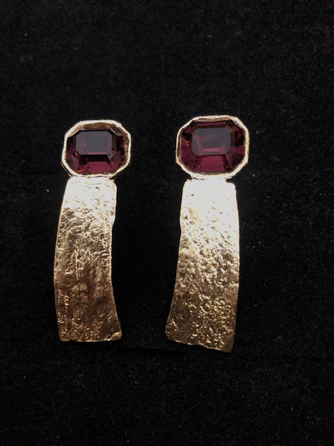 Bronze Amethyst Earrings - The Nancy Smillie Shop - Art, Jewellery & Designer Gifts Glasgow