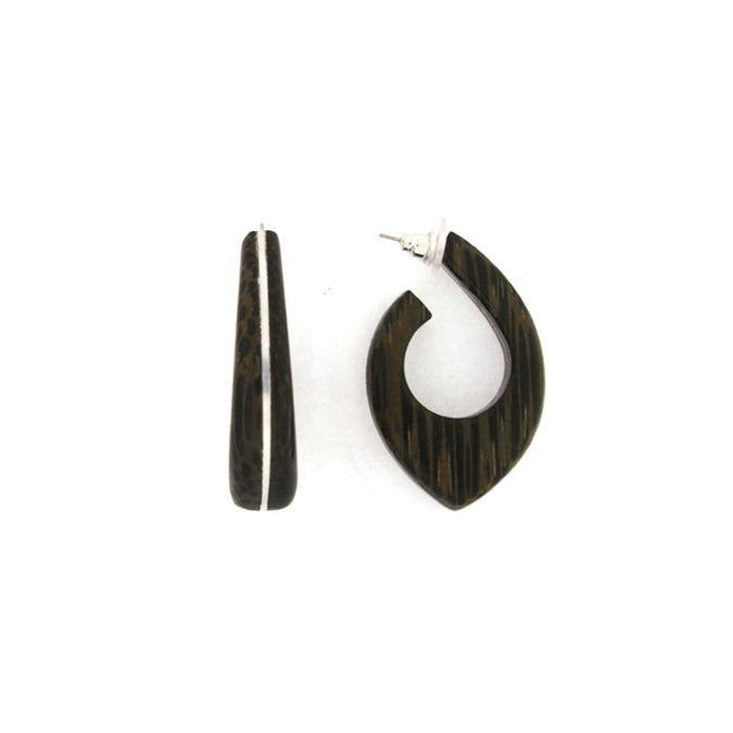 Brown Wooden Hoop Studs - The Nancy Smillie Shop - Art, Jewellery & Designer Gifts Glasgow