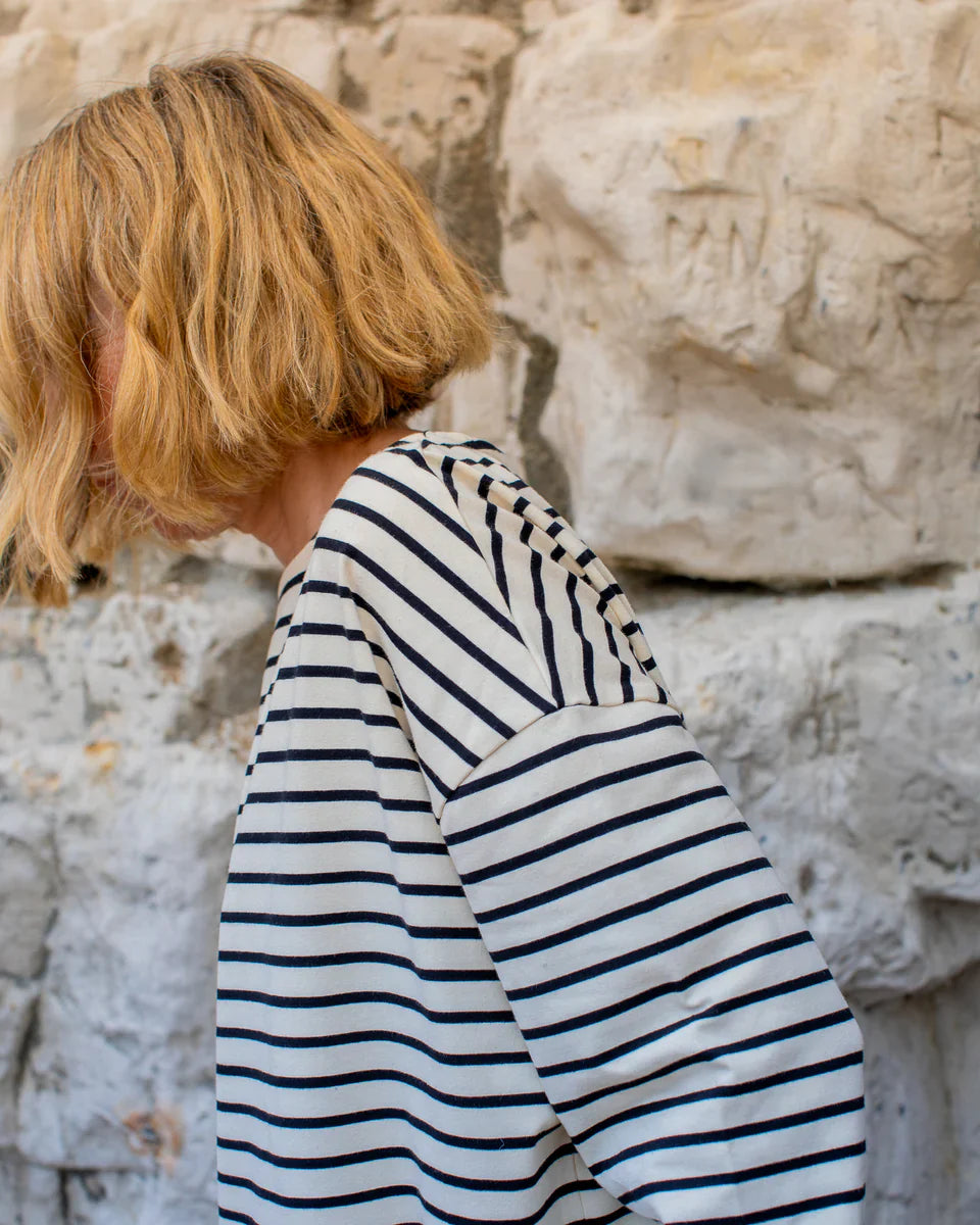 Bryony Stripe top Cream and Black | The Nancy Smillie Shop - Art, Jewellery & Designer Gifts Glasgow Scotland