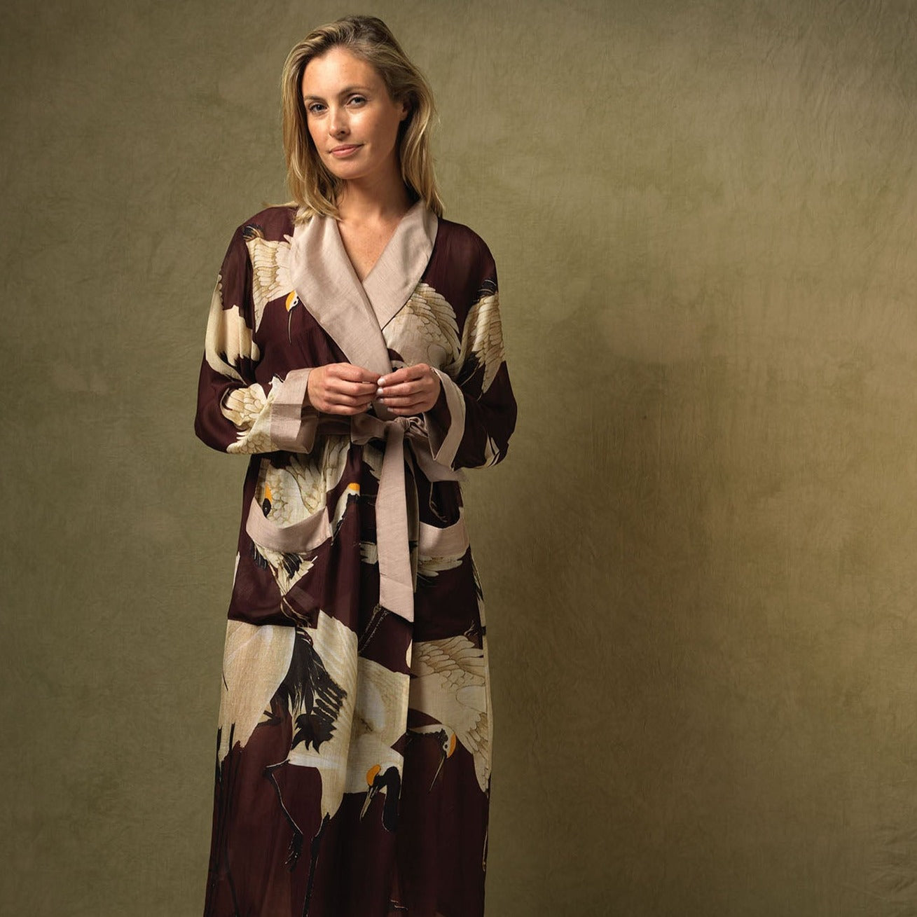 Burgundy Stork Gown - The Nancy Smillie Shop - Art, Jewellery & Designer Gifts Glasgow