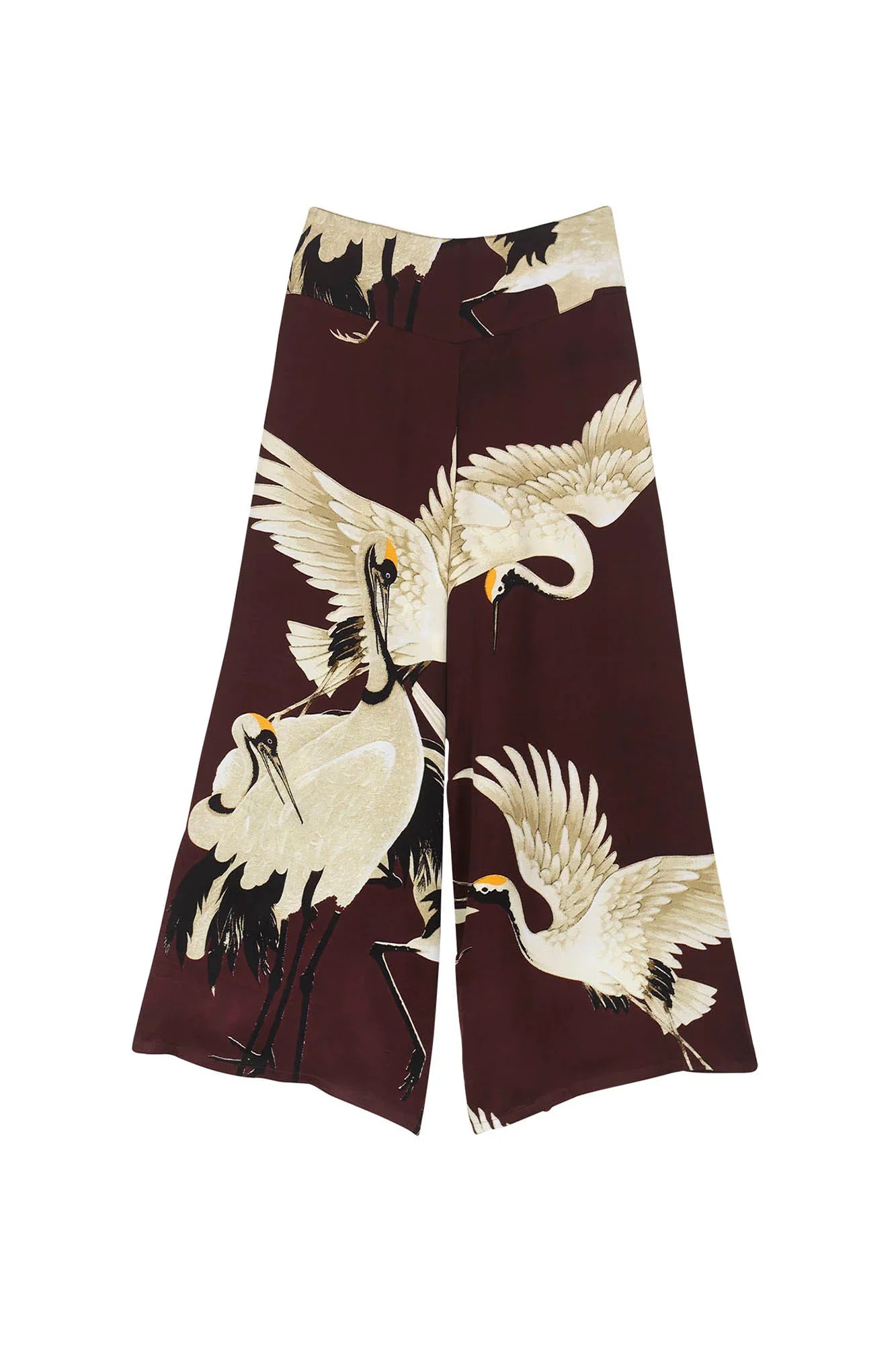 Burgundy Stork Palazzo Pants | The Nancy Smillie Shop - Art, Jewellery & Designer Gifts Glasgow Scotland
