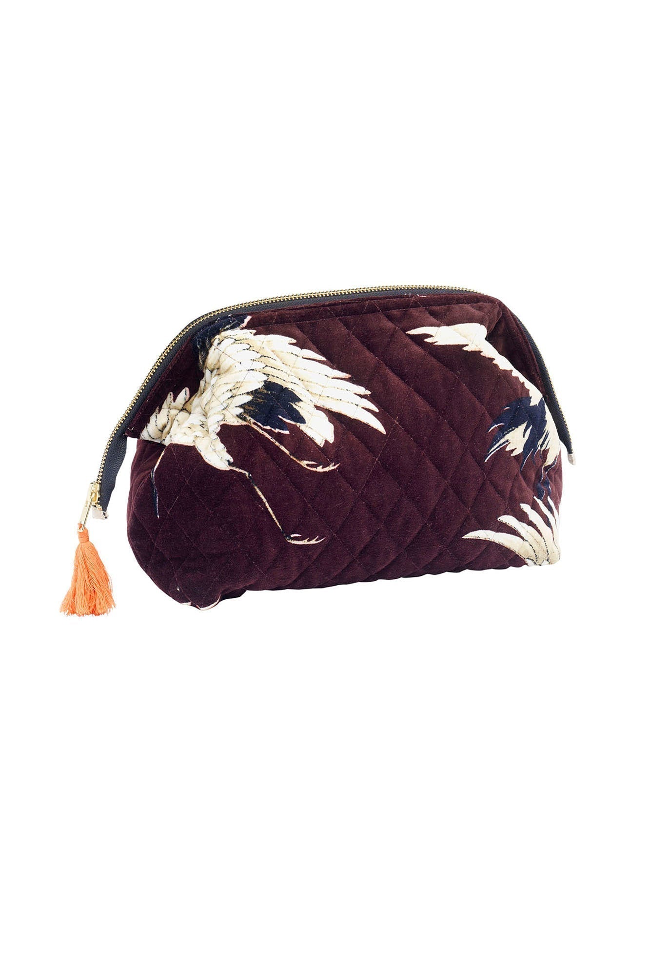 Burgundy Velvet Stork Pouch - The Nancy Smillie Shop - Art, Jewellery & Designer Gifts Glasgow