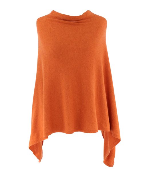 Burnt Orange Cashmere Blend Poncho - The Nancy Smillie Shop - Art, Jewellery & Designer Gifts Glasgow