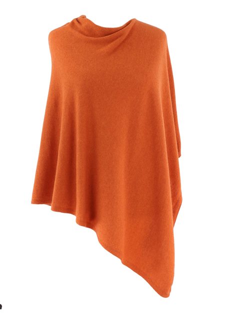 Burnt Orange Cashmere Blend Poncho - The Nancy Smillie Shop - Art, Jewellery & Designer Gifts Glasgow