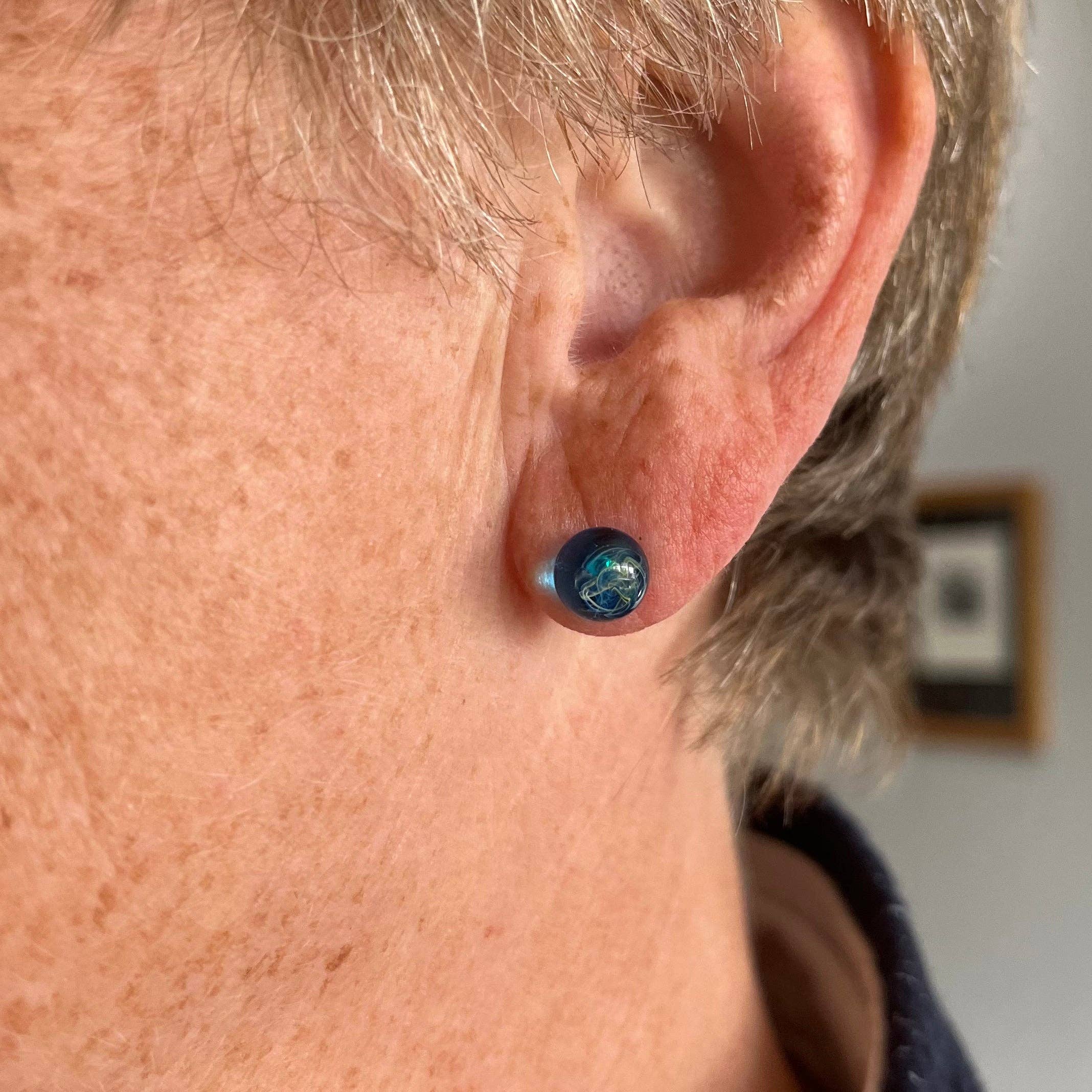 Polaris Celestial Studs, Handmade Glass