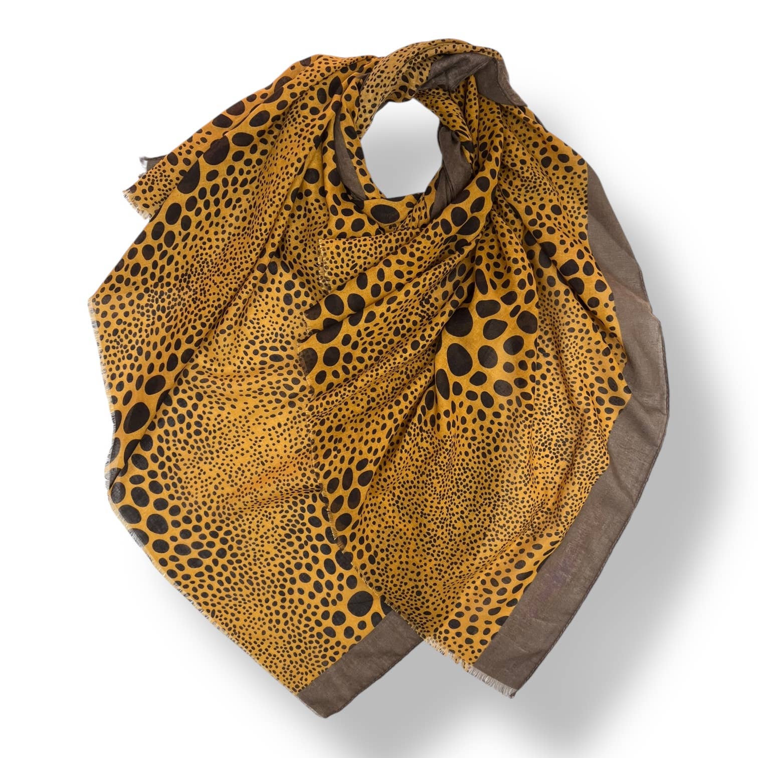 Leopard dots print scarf : Black
