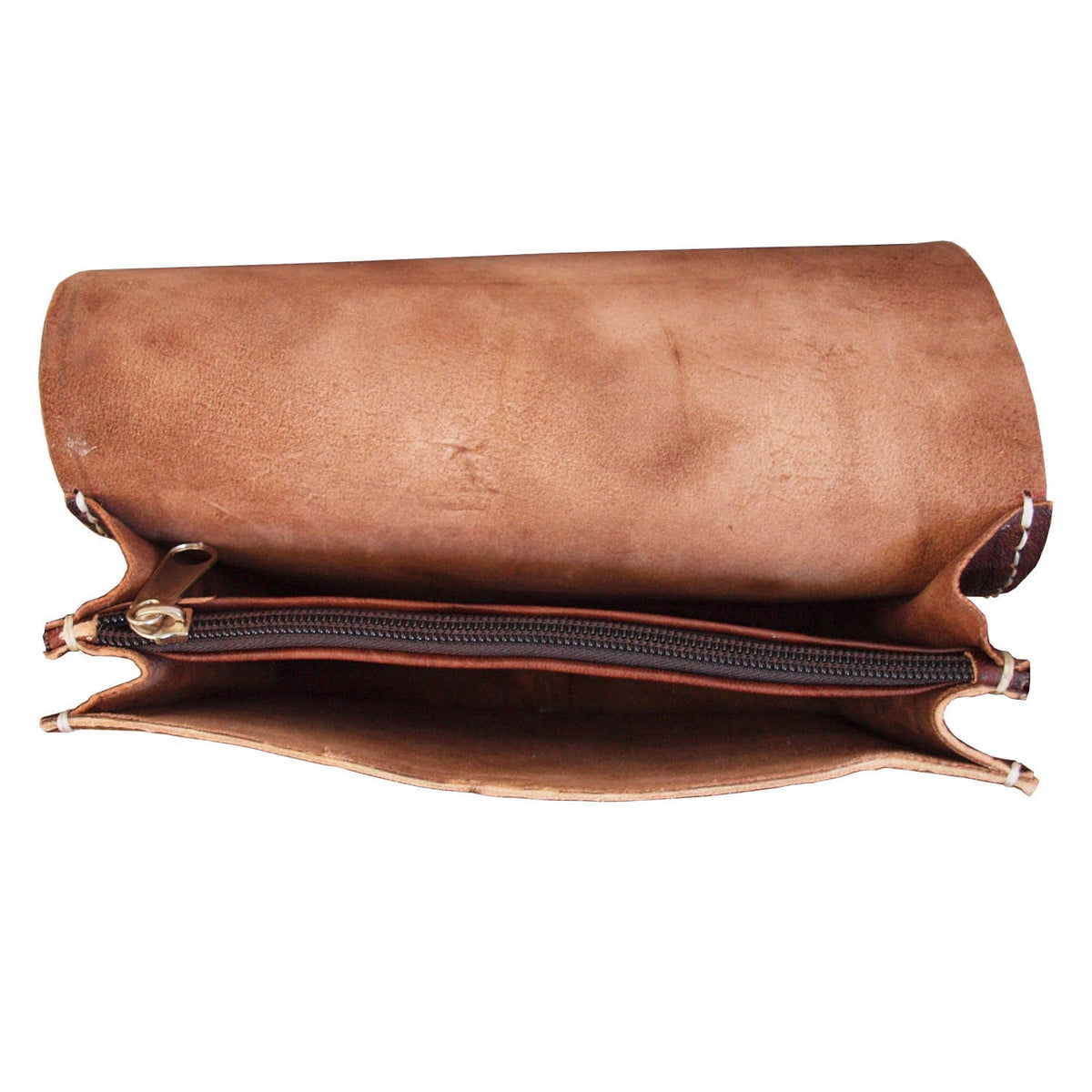Ladies Leather Crossbody Bag: Tan