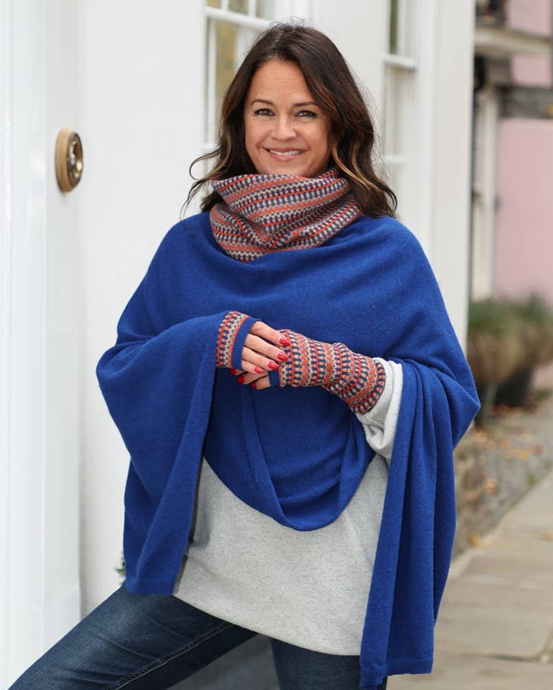 Classic Cashmere Blend Poncho: Lilac